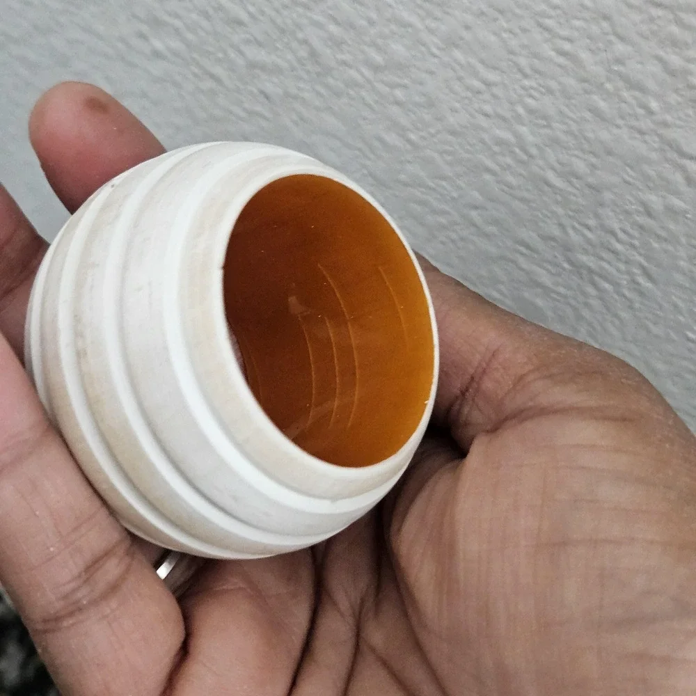 Vintage whitewashed Ribbed Napkin Rings with mustard melamine center-‎ set of 6